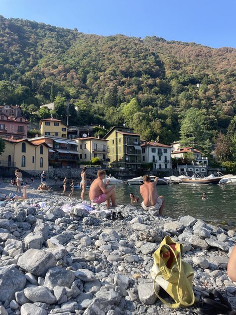 Swimming In Lake Como, Argegno Lake Como, Lake Como Beach, Lake Como Swimming, Milan Honeymoon, Lenno Italy, Travel 2024, Como Lake, Lake Como Italy