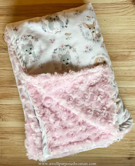 Minky Baby Blankets, Baby Minky Blanket, How To Make A Minky Blanket, Easy Sewing Blankets For Beginners, How To Sew Minky Blanket, How To Make A Minky Baby Blanket, Making Baby Blankets, Dyi Baby Blanket, Baby Blanket Sewing Pattern Minky