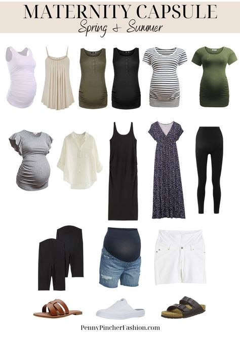 Maternity Clothes Capsule, Plus Size Maternity Capsule Wardrobe, Maternity Capsule Wardrobe Spring, Maternity Work Outfit Business Casual Summer, Maternity Travel Outfit Summer, Maternity Summer Capsule Wardrobe, Pregnant Capsule Wardrobe, Business Casual Maternity Outfits Summer, Pregnancy Capsule Wardrobe Summer