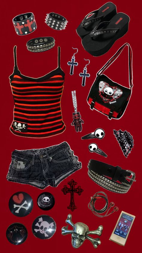 Punk Girl Outfits, Mallgoth Outfits, Mall Goth Outfits, Ropa Punk Rock, Cute Emo Outfits, Trashy Outfits, Outfits 2000s, Scene Outfits, Punk Grunge