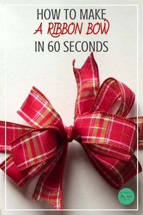 Easiest Way To Make A Bow, Make A Bow With Ribbon, Make A Ribbon Bow, Ribbon Tying, Making Bows For Wreaths, How To Make A Ribbon Bow, Bows For Presents, Bow With Ribbon, Package Wrapping