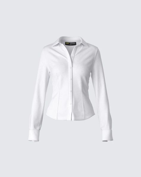 Office Siren – FINESSE White Satin Shirt, 6th Form Outfits, White Poplin Shirt, Egirl Style, Black Pleated Mini Skirt, Preppy Tops, Future Of Fashion, Vegan Leather Skirt, Vest Crop Top