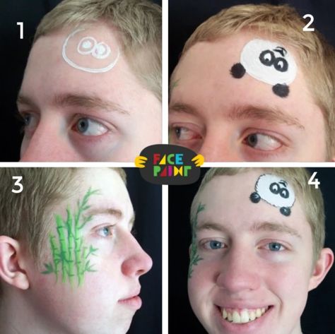 Panda Face Paint Easy, Panda Face Paint, Panda Face Painting, Face Paint Designs, Animal Face Paintings, Paint Tutorials, Panda Face, Face Painting Easy, Face Paintings