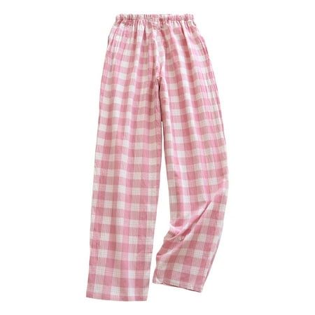 Spring/Summer Checkered Pajama Pants Women's Pants Loose And Comfortable Large Size Outwear Four Seasons Home Furnishings Women's Cartoon Home Pants Material: Knitting Cotton Color: as the picture shows, (Due to the difference between different monitors, the picture may have slight color difference. , Thank you!) Package weight: 180g Package size: 0x0x0cm,(Please allow 1-3mm error due to manual measurement. .) Size chart: Size:M Waist:100cm/39.37'' :99cm/38.98'' Length:98cm/38.58'' Size:L Waist: Pink Cotton Pants Outfit, Pink Plaid Pajama Pants, Pink Checkered Pants, Checkered Pajama Pants, Checkered Pajamas, Pajama Pants Outfit, Cute Pajama Pants, Baggy Pants Women, Cargo Pants Outfits