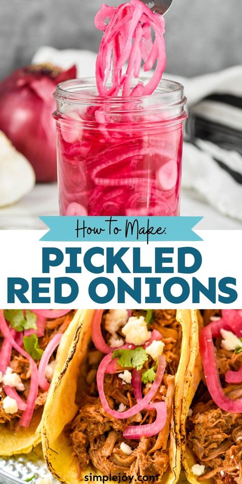 Essen, Pickle Onions Recipe, Easy Pickling Recipes, Pickled Vegetables Recipe, Red Onion Recipes, Quick Pickled Red Onions, Quick Pickled Onions, Frugal Recipes, Quick Pickled