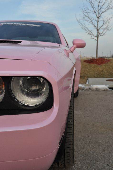 Dodge Charger Pink Accessories, Pink Challenger Dodge, Pink Dodge Challenger, Pink Challenger, Dodge Challenger Srt8, Challenger Srt8, Pink Cars, Overland Park Kansas, Heart Aesthetic