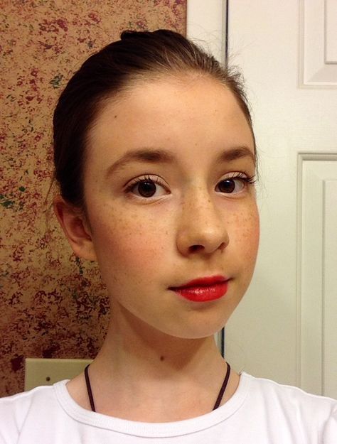 It's really hard to find a tutorial for stage makeup to use on kids! I'm going to take you through the steps of a simple makeup tutorial using very few, ... Hessen, Natural Stage Makeup Theatre, Theatre Stage Makeup, Basic Stage Makeup, Stage Makeup Theatre, Bad Costumes, Recital Makeup, Student Makeup, Makeup Journal