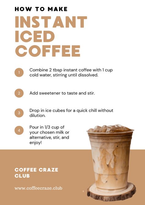 Instant Iced Coffee Recipe: Chill Out with Our Quick Brew Guide Cold Brew Instant Coffee, How To Make An Ice Coffee, Ice Coffee Recipe With Instant Coffee, Cold Coffee Recipes Homemade Easy, Coffe Recipes Ideas Iced Easy, Instant Iced Coffee Recipe Easy, Iced Coffee Using Instant Coffee, Iced Coffee Recipe With Instant Coffee, Instant Coffee Recipes Hot Drinks