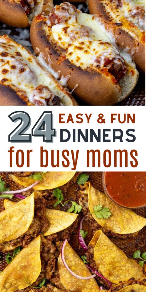 Wondering what to cook for dinner tonight? I have 24 easy and quick dinners that are perfect for busy moms. This list is full of fun comfort food the family will love!