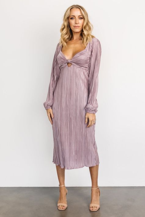 This website has a great selection of dresses, but their return policy is a bit inconvenient. Purchase at own risk. Purple Dress Outfits, Wedding Guest Dress Inspiration, Bridesmaid Dresses Midi, Pink Pleated Dress, Purple Bridesmaid Dress, Iridescent Dress, Dress Lilac, Navy Blue Midi Dress, Baltic Born