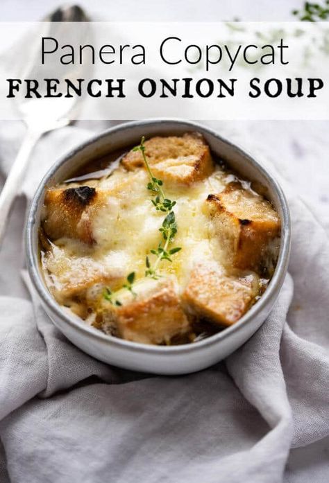 Copycat Panera French Onion Soup French Onion Soup Panera, Panera Onion Soup Recipe, Copycat Panera French Onion Soup, French Onion Soup Panera Copycat, French Onion Soup Copycat, Best Ever French Onion Soup, Soup Recipes French Onion, French Onion Soup With Croutons, Copycat French Onion Soup