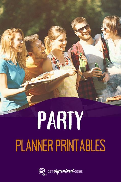 A group of people enjoying a barbecue party. Party Planning Business, Planning Business, Planner Printables, Party Planner, Perfect Party, Plan A, Getting Organized, Printable Planner, Party Planning