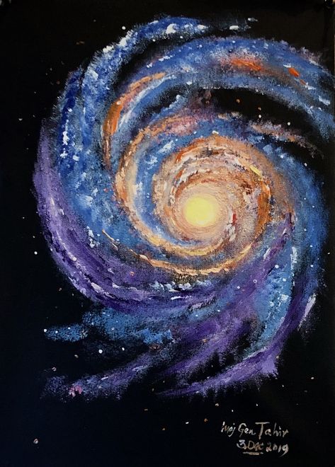 Galaxy Drawing Aesthetic, Galaxy Abstract Painting, Space Acrylic Painting Easy, Spiral Galaxy Drawing, Spirals Aesthetic, Galaxy Sculpture, Spiral Galaxy Painting, Galaxy Reference, Galaxie Art