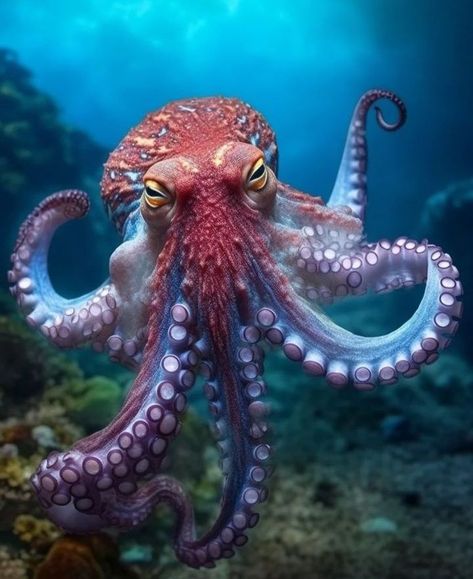 Deep Sea Creatures, Deep Sea Diver Art, Octopus Photography, Octopus Photos, Octopus Pictures, Octopus Images, Octopus Painting, Sea Creatures Art, Fauna Marina