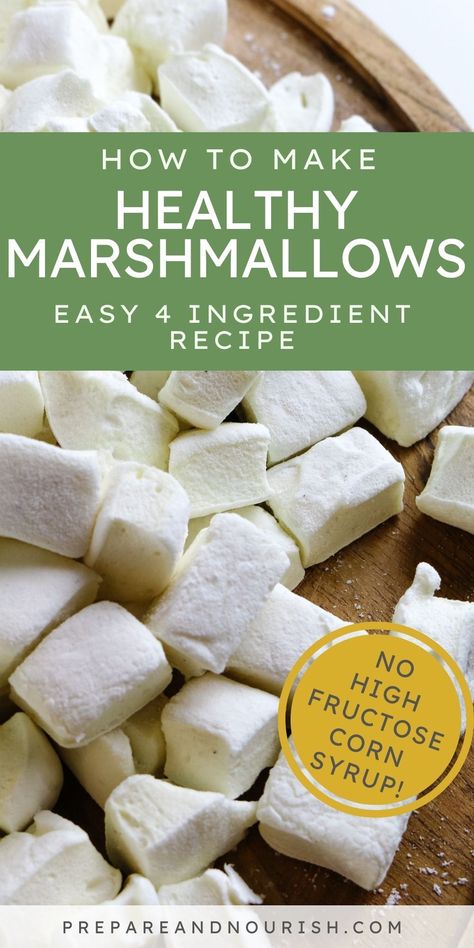 These easy homemade healthy marshmallows have no corn syrup and are made with just 3 simple ingredients. Sweetened with honey and thickened with protein-rich gelatin, this homemade marshmallow recipe offers the same nostalgic texture as store-bought marshmallows but with a wholesome and nourishing twist. You'll love these irresistibly soft and fluffy pillows of sweetness - perfect to top your hot cocoa or roast over a cozy fire. Essen, Gut Healthy Sweets, How Things Are Made, Marshmallow No Corn Syrup, How To Make Marshmallows Without Gelatin, Homemade Healthy Treats, Protein Sweet Treats, Homemade Store Bought Food, Homemade Food From Scratch