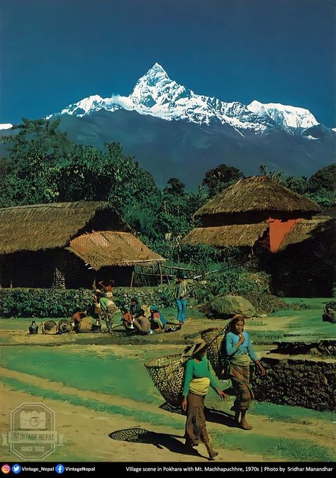 Historical Pics, Village Scene, Nepal Travel, The Mountains Are Calling, Old Days, The Old Days, Historical Pictures, Old Pictures, The Mountain