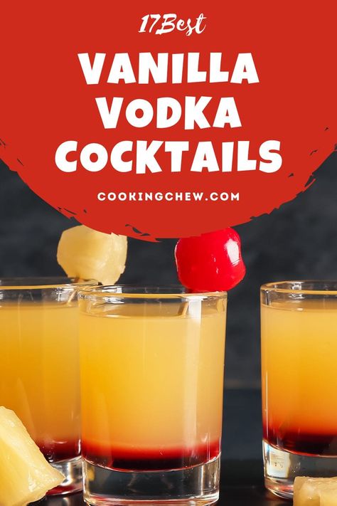 Drinks Made With Vanilla Vodka, Vanilla Vodka Recipes Cocktails, Smirnoff Vanilla Vodka Recipes, Vanilla Vodka Shots, Absolut Vanilla Vodka Recipes, Vanilla Vodka Drinks Easy, Cocktails With Vanilla Vodka, Drinks With Vanilla Vodka, Flavored Vodka Cocktails