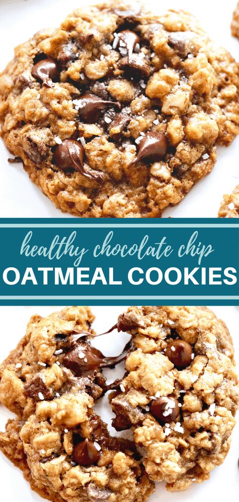 Oatmeal Chocolate Chip Cookie Recipe Healthy, Healthy Oatmeal Chocolate Chip Cookies, Easy Oatmeal Chocolate Chip Cookies, Everyday Cookies, Chocolate Chip Oatmeal Cookies Healthy, Chewy Oatmeal Chocolate Chip Cookies, Chocolate Cappuccino, Healthy Chocolate Chip Cookies, Easy Oatmeal