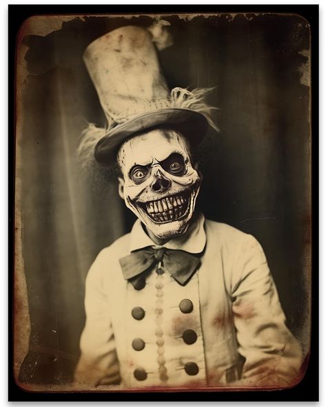 Creepy Clowns Pictures, Horror Carnival, Creepy Clown Pictures, Haunted Hallway, Nicolas Delort, Vintage Zombie, Zombie Clown, Dark Carnival, Creepy Circus