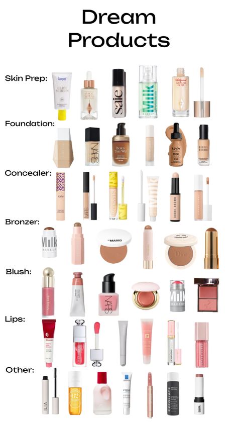 Clear Makeup Products, Makeup Best Products, Make Up Items Beauty Products, What You Need For Makeup, Glowy Skin Makeup Products, Wishlist Makeup And Skincare, Make Up Must Haves Products 2023, Makeup Items List For Beginners, Go To Makeup Products