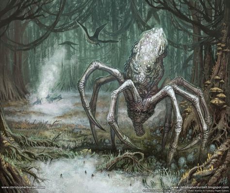 Knobby White Spider - Star Wars: Between the Shadows White Spider, Lovecraftian Horror, Dark Creatures, Creepy Monster, Beast Creature, Spider Art, Cosmic Horror, Alien Concept Art, Monster Concept Art