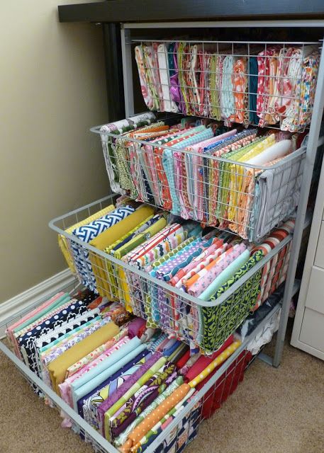 Fabric Storage Ideas, Creative Shelving Ideas, Sewing Room Inspiration, Small Craft Rooms, Sewing Room Storage, Sewing Room Design, Folded Fabric, Dream Craft Room, Craft Room Design