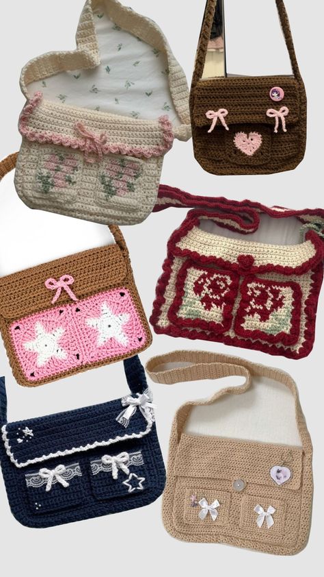 mesenger bag crochet Crochet Messenger Bag Free Pattern, Messenger Bag Crochet, Crochet Messenger Bag, Bags Crochet, Crocheting Ideas, Yarn Craft, Crochet Inspo, Crochet Things, Dressy Fashion