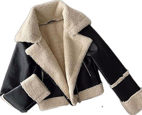 Leather Jacket In Winter, Leather Wool Jacket, Leather Faux Jacket, Wool Leather Jacket, Jackets For Winter For Women, Leather Fur Jacket Woman, Leather And Wool Jacket, Autumn Jackets Women, Women's Leather Jacket