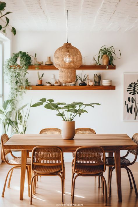 Boho Dining Room Art, Boho Natural Dining Room, Bohemian Minimalist Kitchen, Modhemian Decor, Boho Dining Rug, Boho Green Dining Room, Boho Kitchen Dining Room, Minimal Boho Dining Room, Greek Inspired Dining Room