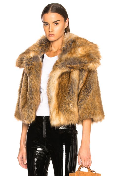 Image 1 of NILI LOTAN Garbo Faux Fur Coat in Gold Nili Lotan, Faux Fur Coat, Faux Fur, Fur Coat, Gold