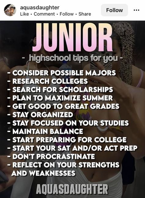 Junior Year Tips High Schools, Jr Year Highschool Tips, Junior Year High School Advice, Junior Year Advice, Tips For Junior High, High School Junior Year Tips, How To Graduate High School Early, Tips For Junior Year Of High School, Sophmore Year Tips