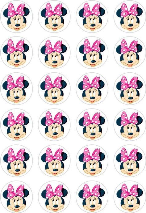 Mini Mouse Cupcakes Toppers, Mini Mouse Cake Topper Printable, Mini Mouse Face, Minnie Mouse Cupcake Topper, Mini Mouse Cupcakes, Paper Cupcake Toppers, Minnie Mouse Printables, Minnie Mouse Cupcake Toppers, Mini Mouse Cake