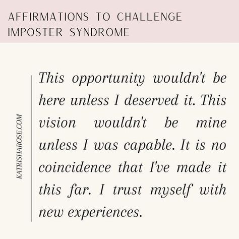Impostor Syndrome Affirmations, Daily Affirmations For Imposter Syndrome, Imposter Syndrome Journal Prompts, Imposter Syndrome Quotes Motivation, Self Sabotage Affirmations, Imposter Syndrome Affirmations, Work Affirmations Positive, Imposter Syndrome Quotes, Travel Affirmations