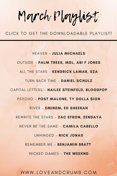 March Playlist, Kang Gary, Country Music Playlist, Playlist Songs, Benjamin Bratt, Music List, Top Singer, Ty Dolla Sign, My Playlist