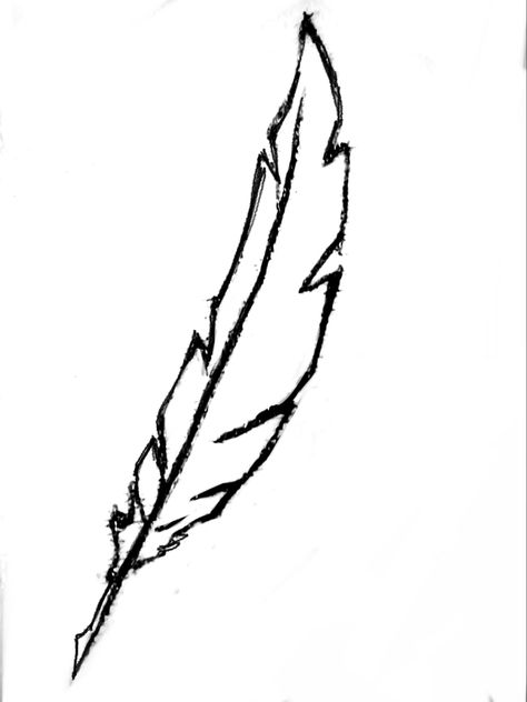 Black Feather Drawing, Quill Drawing Feather, Quill Pen Drawing, Feather Pen Drawing, Quill Drawing, Feather Drawings, Caligraphy Pen, Quill Tattoo, Feather Sketch