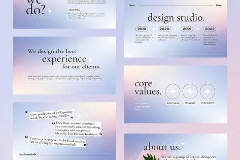 Gradient Layout Design, Graphic Design Presentation Layout, Canva Presentation Ideas, Gradient Branding, Presentation Graphic Design, Gradation Design, Graphic Design Presentation, Canva Presentation Template, Canva Presentation