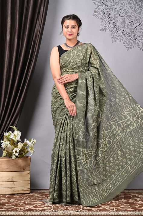 New Latest 2024 Indian Designer Beautiful Handblock Handmade Pure Soft Mulmul Cotton Saree For Women And Girl's With Blouse Piece - Free Postage :Description: Saree Febric:- Cotton Saree Color :- ( Dark Green ) Saree Lenth:- 5.50 Miter Blouse Size:- 0.90 Miter For Uses:- Girl's And Women :- Characteristic imperfections associated with handblock Handmade printing may be observed, and colours may fade or bleed due to the traditional dyeing and printing process employed. Pursue your dreams and reach for the best in this splendid Beige Bagru And Sanganeri Jaipur Printed Rajasthani Soft 100% Cotton. :It has Bagru And Sanganeri Jaipur Printed Saree. :The saree is crafted by the Weavers of Bagru And Sanganeri Jaipur Rajasthan India. :This product is hand crafted and there might be slight irregula Dark Green Saree, Diwali Sale, Bagru Print, Thanksgiving Sale, Saree For Women, Green Saree, New Years Sales, Indian Designer, Printed Sarees