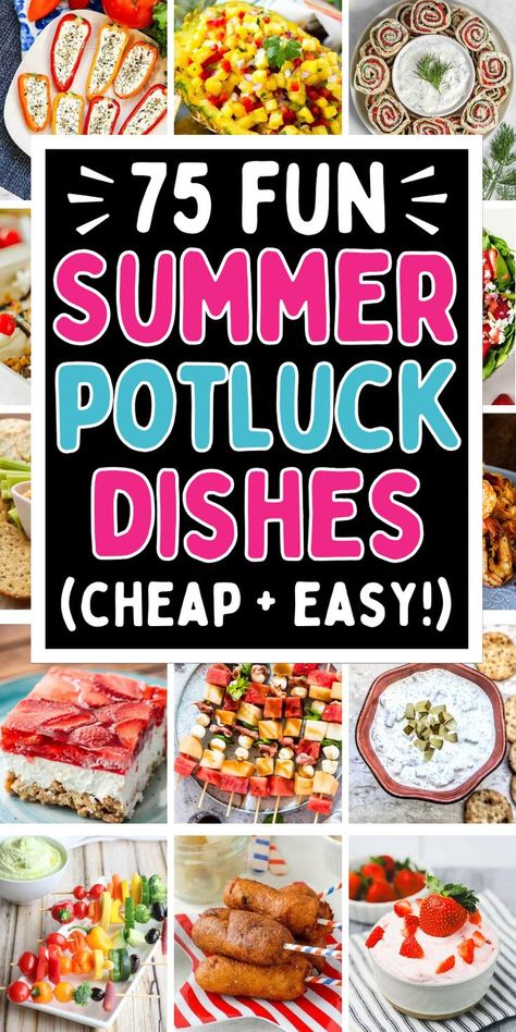 easy potluck dishes crowd pleasers parties Outside Potluck Dishes, Lunch Sides For Party, Summer Lunches For A Crowd, Inexpensive Potluck Ideas, Easy Recipes For Potluck, Family Potluck Ideas, Concert Food Ideas, Side Dish To Bring To Party, Best Summer Potluck Dishes