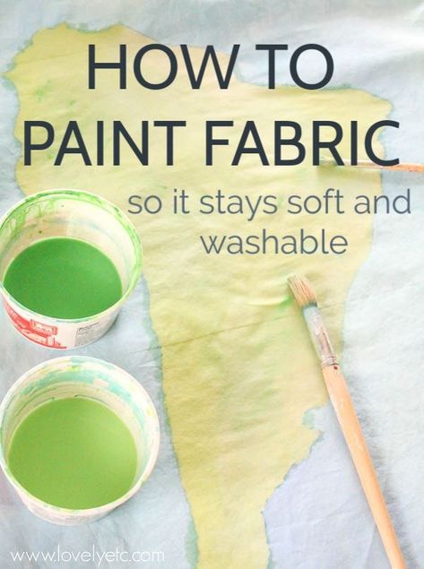 How to paint fabric for inexpensive DIY curtains, pillows, and more. Learn which paints are best and how to paint fabric so it's beautiful and soft. Fabric Paint Curtains, Stencil For Fabric Painting, Hand Painted Pillows Diy, How To Paint Curtains, Painted Fabric Art, Painting On A Shirt, Painting A Shirt, Painting On Fabric Clothing, Painting Fabric With Acrylic Paint