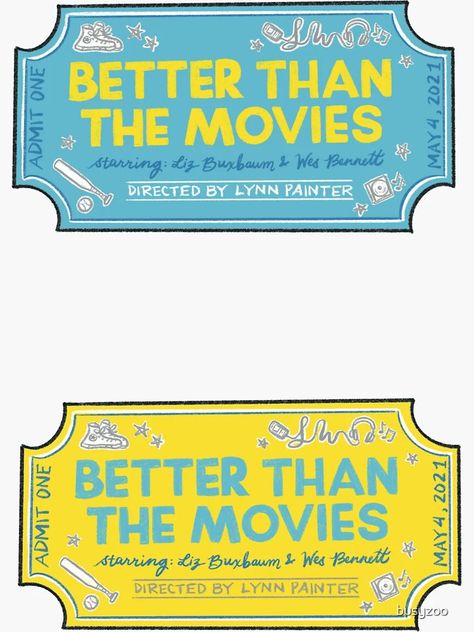 "Better Than the Movies By Lynn Painter 2 Pack" Sticker for Sale by busyzoo | Redbubble Better Than The Movies Book Poster, Better Than The Movies Stickers, Better Than The Movies Bookmark, Better Than The Movies Book Fanart, We Never Go Out Of Style, Better Than The Movies Fanart, Better Than The Movies Aesthetic, Better Than The Movies Book, Bookish Posters