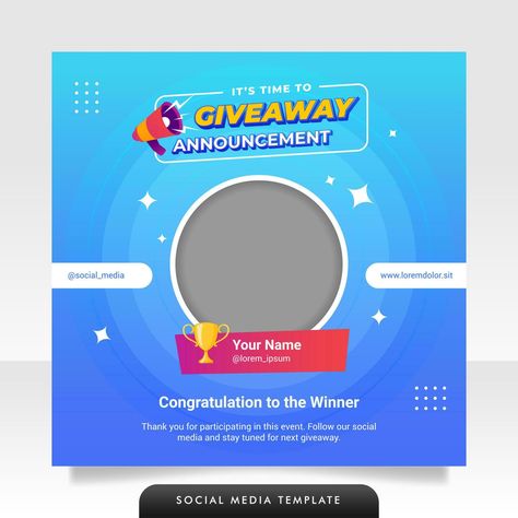 Winner Social Media Post, Winner Announcement Design, Giveaway Winner Post, Giveaway Post Design, Winner Announcement Poster Design, Winner Post, Announcement Social Media Post, Giveaway Winner Announcement, Questionnaire Design