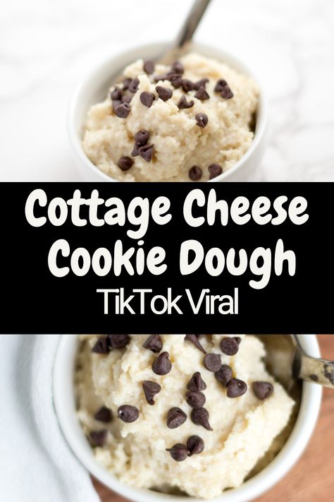 Enjoy this guilt-free Cottage Cheese Cookie Dough Recipe. This no-bake treat combines creamy cottage cheese with basic ingredients, giving a healthier take on traditional cookie dough. Easily satisfy your sweet tooth while increasing your protein intake. Cottage Cheese Cookie Dough, Cottage Cheese Desserts, Cookie Dough Ingredients, Protein Cookie Dough, Cookie Dough Recipe, Candida Recipes, Healthy Cookie Dough, High Protein Desserts, Protein Desserts