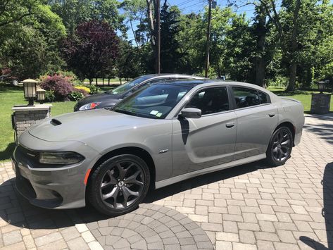 My 2018 Dodge Charger R/T Plus with Super Track Pak in Destroyer Grey - amazing. Grey Srt Charger, Destroyer Grey Charger, Grey Dodge Charger, 2018 Dodge Charger, Charger Hellcat, 2014 Dodge Charger, Dodge Charger Hellcat, Gta Cars, Dodge Chargers