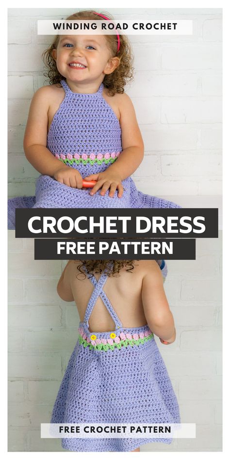 Crochet this adorable summer dress pattern. The pattern includes sizes 12 months to size 8 and instructions to use the pattern to make a crochet crop top and summer top. Crochet Dress Design, Kids Crochet Top, Crochet Girls Dress Pattern, Rose Blanket, Vestidos Bebe Crochet, Crochet Toddler Dress, Crochet Children, Crochet Dress Girl, Crochet Dress Pattern Free