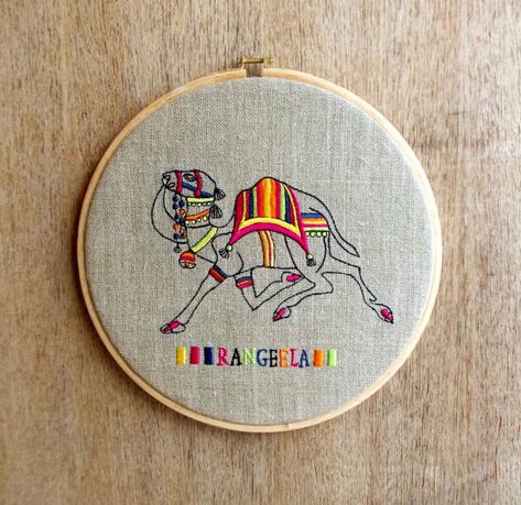 Camel Craft, Indian Wall Art, Light Quilt, Embroidery Hoop Wall, Embroidery Hoop Wall Art, Wooden Embroidery Hoops, Thread Art, Embroidery Motifs, Hand Embroidery Stitches