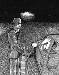 Indrid cold- American folklore: a mysterious man connected with mothman. He is alternatively called the grinning man. He called in to the police giving a supposed eye witness of mothman. Though there is no record of an indrid cold in their database. He has so much attention on him because he disappeared just as suddenly as he appeared. Mothman Prophecies, The Mothman Prophecies, Indrid Cold, The Mothman, American Folklore, Eye Witness, Mysterious Man, Creepy Guy, Unexplained Mysteries