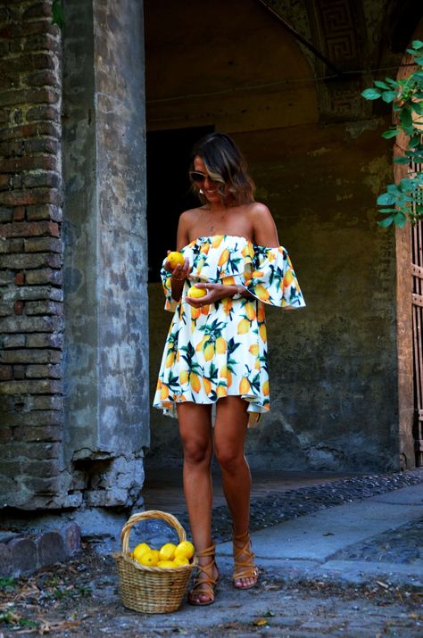 lemon dress,cristina surdu, zaful Yellow Casual Dress Outfit, Lemon Dress Outfit, Sumner Outfits, Cristina Surdu, Lemon Outfit, Lemon Fabric, Lemon Print Dress, Happy Dresses, Yellow Mini Dress