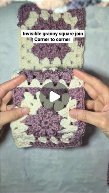 pkcrochetcraft on Instagram: "How to join granny squares together with an invisible join or any two crochet pieces with an invisible join 🧶. This specific video is a quick tutorial on how to start joining the crochet project from one corner and how to end on the other corner. Let me know how you join your granny squares together or how else you start 💛😊🧶😊💛 . 💛🧶 pkcrochetcraft 🧶💛 . #crochetjoin #crochettutorial #invisible #join #invisiblejoin #crochetersofinstagram #grannysquare #howto #grannysquarejoin #tips #crochettipsandtricks #crochetmotif #crochet #crocheteveryday #tutorial" Granny Square Invisible Join, Joining Granny Squares Invisible, Crochet Invisible Join Granny Squares, Invisible Crochet Join, Joining Granny Squares Tutorial, How To Join Granny Squares, Invisible Join Crochet, Crochet Invisible Join, Join Granny Squares