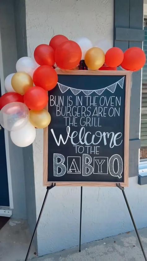 Babyque Babyq Boy Baby Shower Food Party Decor Ideas [Video] in 2022 | Barbecue baby shower, Boy baby shower food, Baby shower bbq Pink And White Picnic Decor, Bun In The Oven Burgers On The Grill Baby Shower Ideas, Bun In The Oven Burgers On The Grill, Baby Q Dessert Table, Food Day Themes For Work, Burger Baby Shower Ideas, Bbq Balloon Garland, Bbq Theme Baby Shower Ideas, Babyque Gender Reveal Ideas