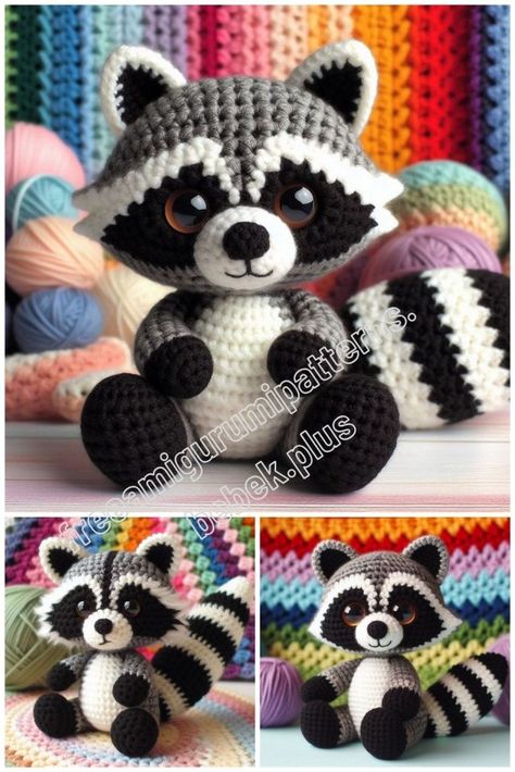 Crochet Plush Raccoon Amigurumi Free Pattern Amigurumi Patterns, Raccoon Plush Pattern, Amigurumi Raccoon Free Pattern, Raccoon Amigurumi Free Pattern, Racoon Crochet Pattern Free, Crochet Raccoon Free Pattern, Crochet Racoon Pattern Free, Raccoon Crochet Pattern Free, Crochet Racoon